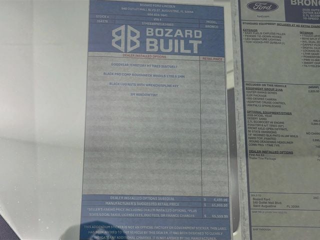 2026 Ford Bronco Outer Banks Bozard Built