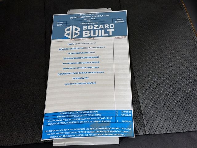 2026 Ford Explorer Tremor Bozard Built