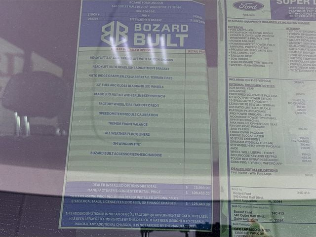 2026 Ford F-350SD Platinum Bozard Built