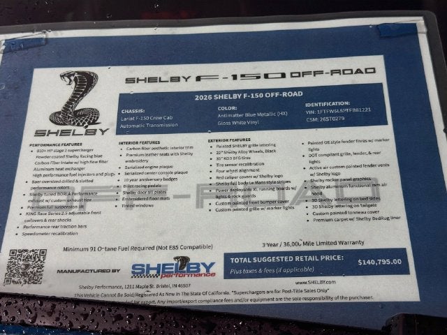 2026 Ford F-150 Lariat Shelby Off-Road