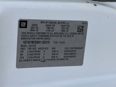 2017 GMC Savana 2500 Work Van