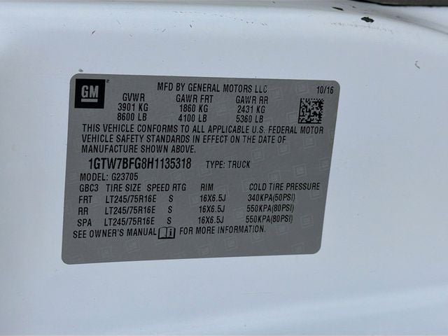 2017 GMC Savana 2500 Work Van