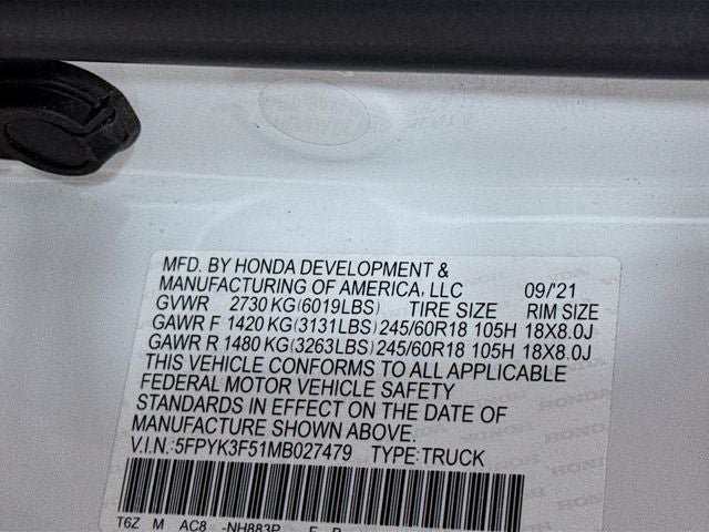 2021 Honda Ridgeline RTL