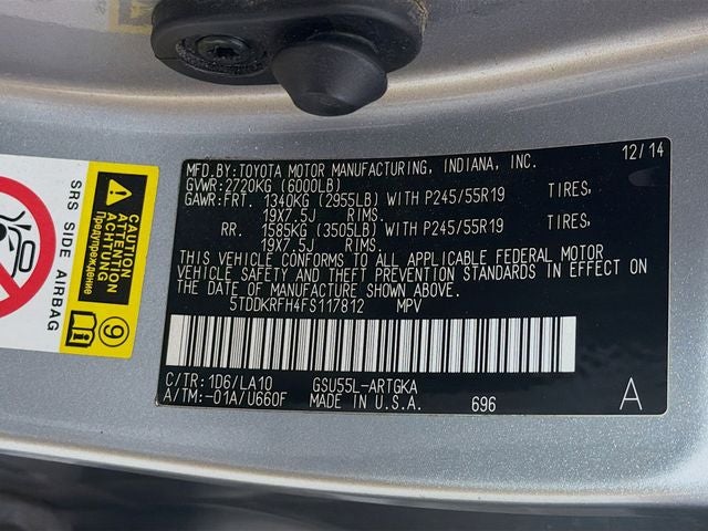 2015 Toyota Highlander Limited Platinum V6